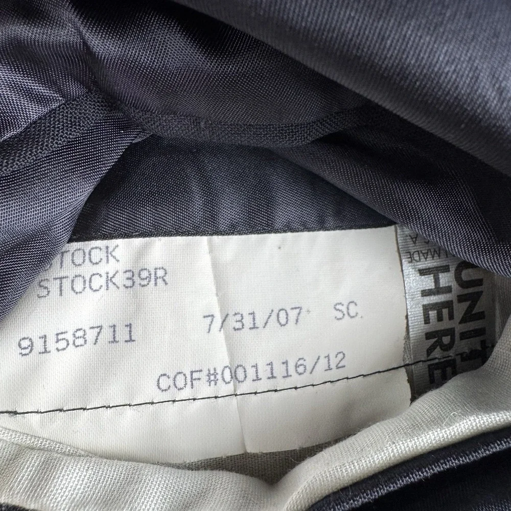 Vintage Eddie Jacobs Suit 39R Blue Wool Solid Union Made USA 32x28 Pleated Pants